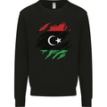 Torn Libya Flag Libyan Day Football Mens Sweatshirt Jumper Black