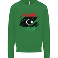 Torn Libya Flag Libyan Day Football Mens Sweatshirt Jumper Irish Green