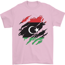 Torn Libya Flag Libyan Day Football Mens T-Shirt 100% Cotton Light Pink