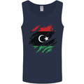 Torn Libya Flag Libyan Day Football Mens Vest Tank Top Navy Blue