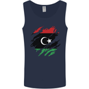 Torn Libya Flag Libyan Day Football Mens Vest Tank Top Navy Blue
