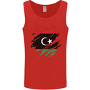 Torn Libya Flag Libyan Day Football Mens Vest Tank Top Red