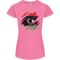 Torn Libya Flag Libyan Day Football Womens Petite Cut T-Shirt Azalea