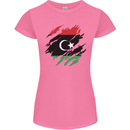 Torn Libya Flag Libyan Day Football Womens Petite Cut T-Shirt Azalea