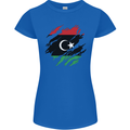 Torn Libya Flag Libyan Day Football Womens Petite Cut T-Shirt Royal Blue
