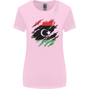 Torn Libya Flag Libyan Day Football Womens Wider Cut T-Shirt Light Pink