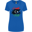 Torn Libya Flag Libyan Day Football Womens Wider Cut T-Shirt Royal Blue