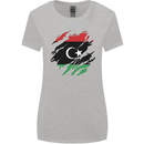 Torn Libya Flag Libyan Day Football Womens Wider Cut T-Shirt Sports Grey