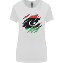 Torn Libya Flag Libyan Day Football Womens Wider Cut T-Shirt White