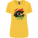 Torn Libya Flag Libyan Day Football Womens Wider Cut T-Shirt Yellow