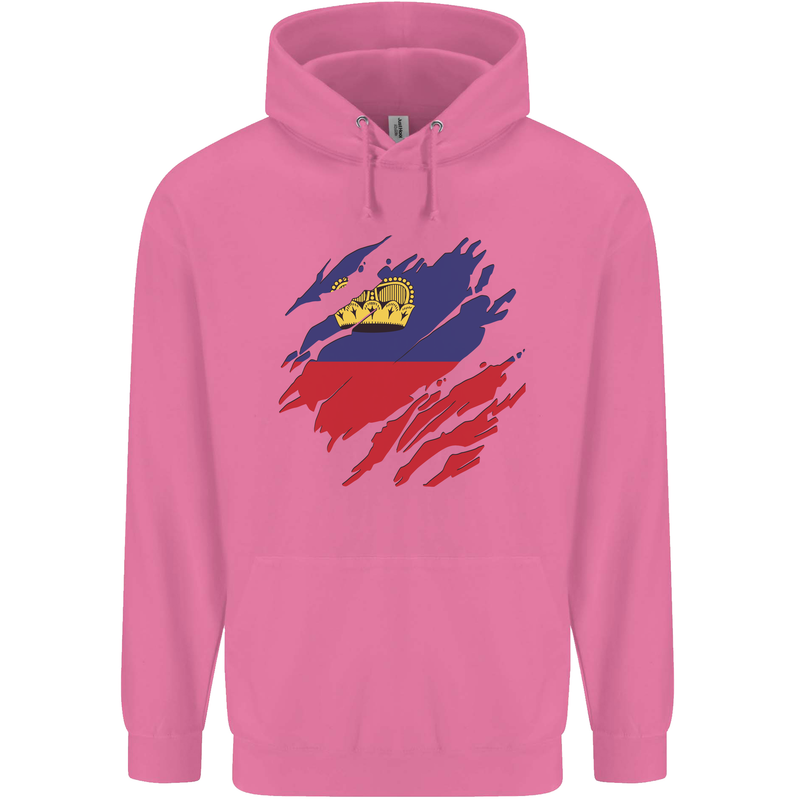 Torn Liechtenstein Flag Liechtensteiner Day Football Childrens Kids Hoodie Azalea