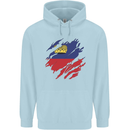 Torn Liechtenstein Flag Liechtensteiner Day Football Childrens Kids Hoodie Light Blue