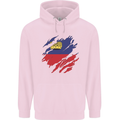 Torn Liechtenstein Flag Liechtensteiner Day Football Childrens Kids Hoodie Light Pink