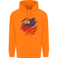 Torn Liechtenstein Flag Liechtensteiner Day Football Childrens Kids Hoodie Orange