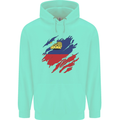Torn Liechtenstein Flag Liechtensteiner Day Football Childrens Kids Hoodie Peppermint
