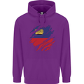 Torn Liechtenstein Flag Liechtensteiner Day Football Childrens Kids Hoodie Purple