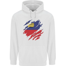 Torn Liechtenstein Flag Liechtensteiner Day Football Childrens Kids Hoodie White