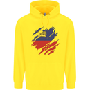Torn Liechtenstein Flag Liechtensteiner Day Football Childrens Kids Hoodie Yellow