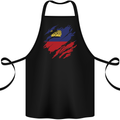 Torn Liechtenstein Flag Liechtensteiner Day Football Cotton Apron 100% Organic Black