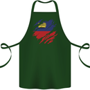 Torn Liechtenstein Flag Liechtensteiner Day Football Cotton Apron 100% Organic Forest Green