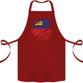 Torn Liechtenstein Flag Liechtensteiner Day Football Cotton Apron 100% Organic Maroon