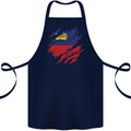 Torn Liechtenstein Flag Liechtensteiner Day Football Cotton Apron 100% Organic Navy Blue