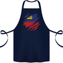 Torn Liechtenstein Flag Liechtensteiner Day Football Cotton Apron 100% Organic Navy Blue