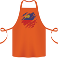 Torn Liechtenstein Flag Liechtensteiner Day Football Cotton Apron 100% Organic Orange