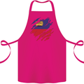 Torn Liechtenstein Flag Liechtensteiner Day Football Cotton Apron 100% Organic Pink