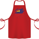 Torn Liechtenstein Flag Liechtensteiner Day Football Cotton Apron 100% Organic Red