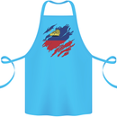 Torn Liechtenstein Flag Liechtensteiner Day Football Cotton Apron 100% Organic Turquoise