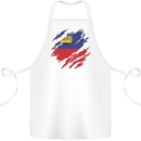 Torn Liechtenstein Flag Liechtensteiner Day Football Cotton Apron 100% Organic White