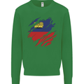 Torn Liechtenstein Flag Liechtensteiner Day Football Kids Sweatshirt Jumper Irish Green