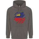 Torn Liechtenstein Flag Liechtensteiner Day Football Mens 80% Cotton Hoodie Charcoal