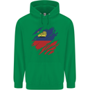 Torn Liechtenstein Flag Liechtensteiner Day Football Mens 80% Cotton Hoodie Irish Green