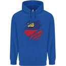Torn Liechtenstein Flag Liechtensteiner Day Football Mens 80% Cotton Hoodie Royal Blue