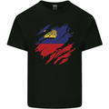 Torn Liechtenstein Flag Liechtensteiner Day Football Mens Cotton T-Shirt Tee Top Black