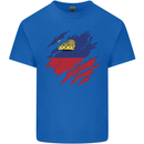 Torn Liechtenstein Flag Liechtensteiner Day Football Mens Cotton T-Shirt Tee Top Royal Blue