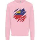 Torn Liechtenstein Flag Liechtensteiner Day Football Mens Sweatshirt Jumper Light Pink