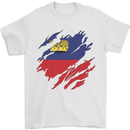 Torn Liechtenstein Flag Liechtensteiner Day Football Mens T-Shirt 100% Cotton White