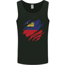 Torn Liechtenstein Flag Liechtensteiner Day Football Mens Vest Tank Top Black