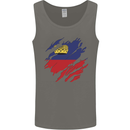 Torn Liechtenstein Flag Liechtensteiner Day Football Mens Vest Tank Top Charcoal