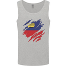 Torn Liechtenstein Flag Liechtensteiner Day Football Mens Vest Tank Top Sports Grey