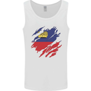 Torn Liechtenstein Flag Liechtensteiner Day Football Mens Vest Tank Top White