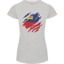 Torn Liechtenstein Flag Liechtensteiner Day Football Womens Petite Cut T-Shirt Sports Grey