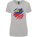 Torn Liechtenstein Flag Liechtensteiner Day Football Womens Wider Cut T-Shirt Sports Grey