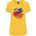 Torn Liechtenstein Flag Liechtensteiner Day Football Womens Wider Cut T-Shirt Yellow