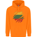 Torn Lithuania Flag Lithuania Day Football Childrens Kids Hoodie Orange