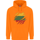 Torn Lithuania Flag Lithuania Day Football Childrens Kids Hoodie Orange