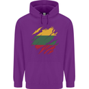Torn Lithuania Flag Lithuania Day Football Childrens Kids Hoodie Purple